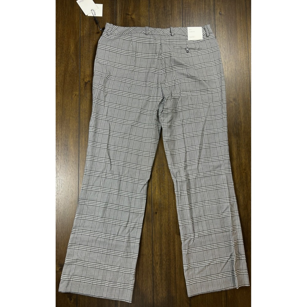 Calvin Klein Modern Fit Glen Plaid Dress Pants Black White Size 16 SFBP8036